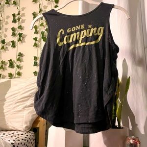 “Gone camping” glow in the dark tank top⚡️💕